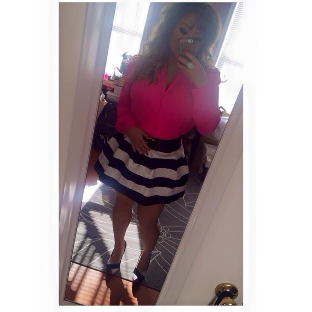 Neon pink bodysuit large snap closure